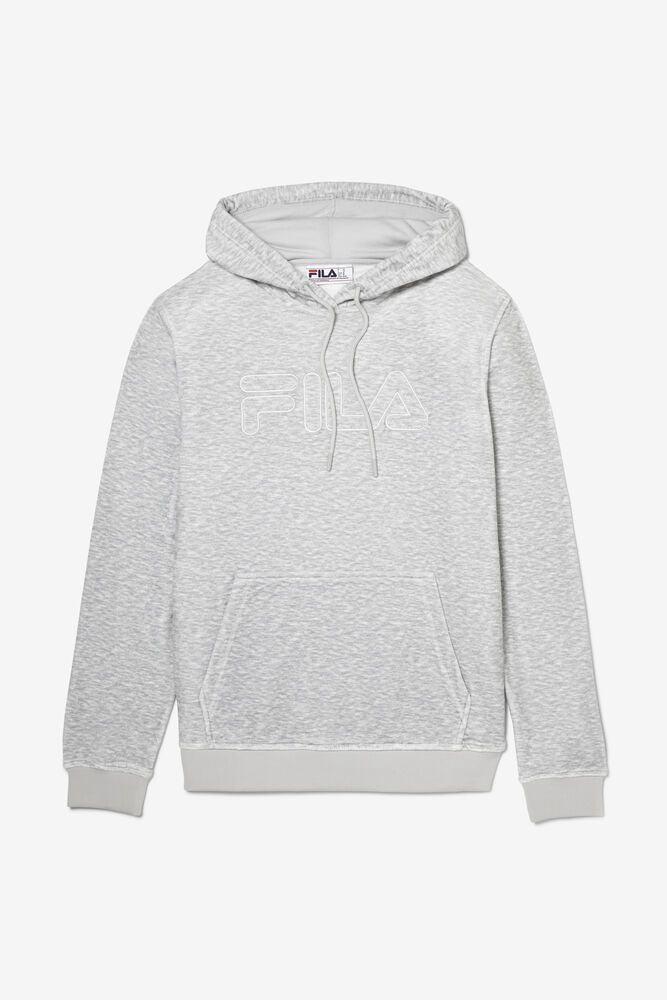 Fila Asher Velour Hoodie Grey - Mens - 13624WTYR